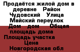 Продаётся жилой дом в деревне › Район ­ Чудовский › Улица ­ Майский переулок › Дом ­ дом 3 › Общая площадь дома ­ 42 › Площадь участка ­ 1 405 › Цена ­ 750 - Новгородская обл., Чудовский р-н, Стеремно д. Недвижимость » Дома, коттеджи, дачи продажа   . Новгородская обл.